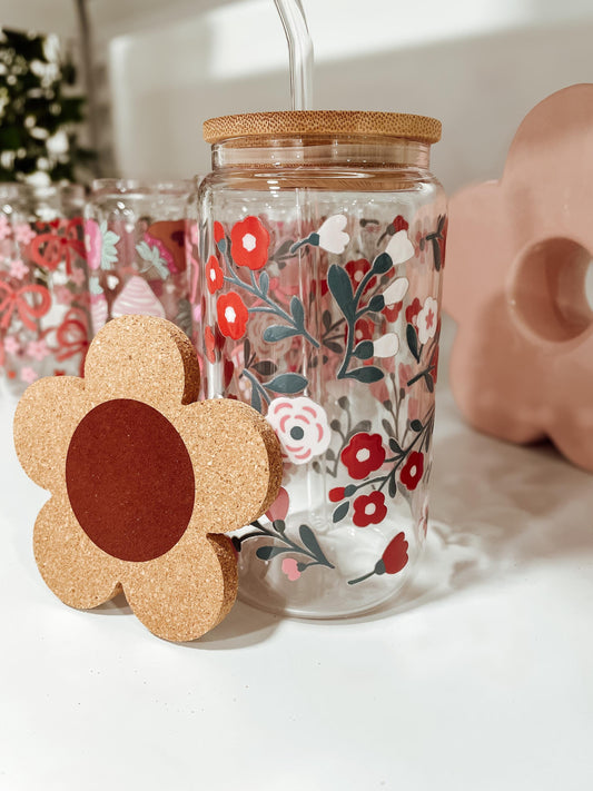 Rose Garden - 16oz glass tumbler