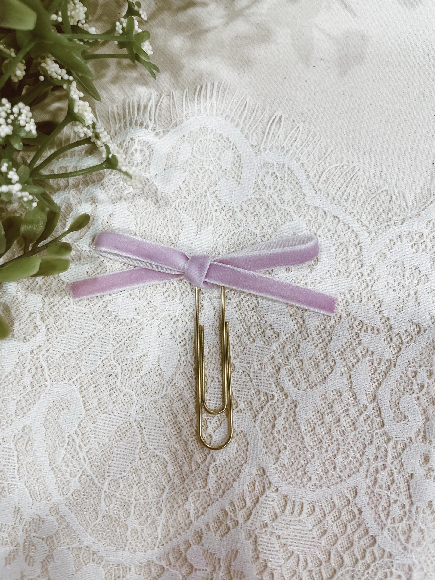 Wisteria ~ velvet mini bow bookmark