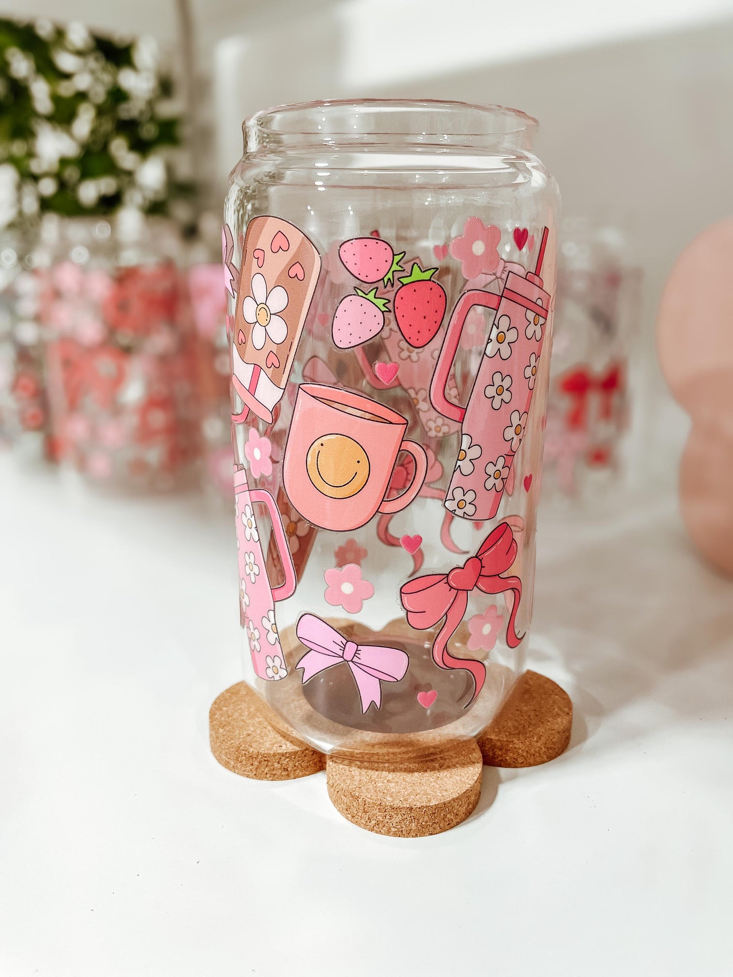 Cutsie & Coffee - 16oz glass tumbler