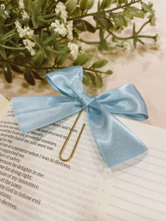 Satin Blue ~ ribbon bookmark