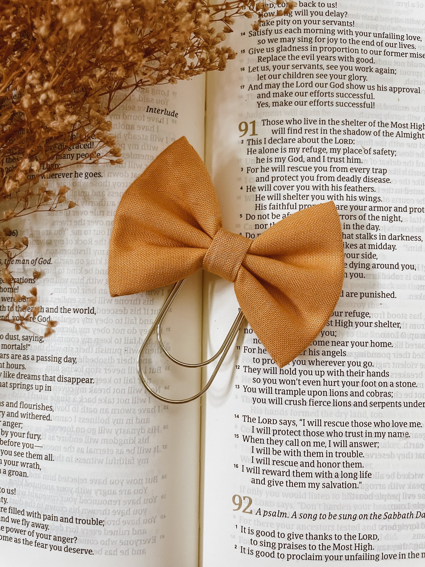 Marigold-petite bow bookmark