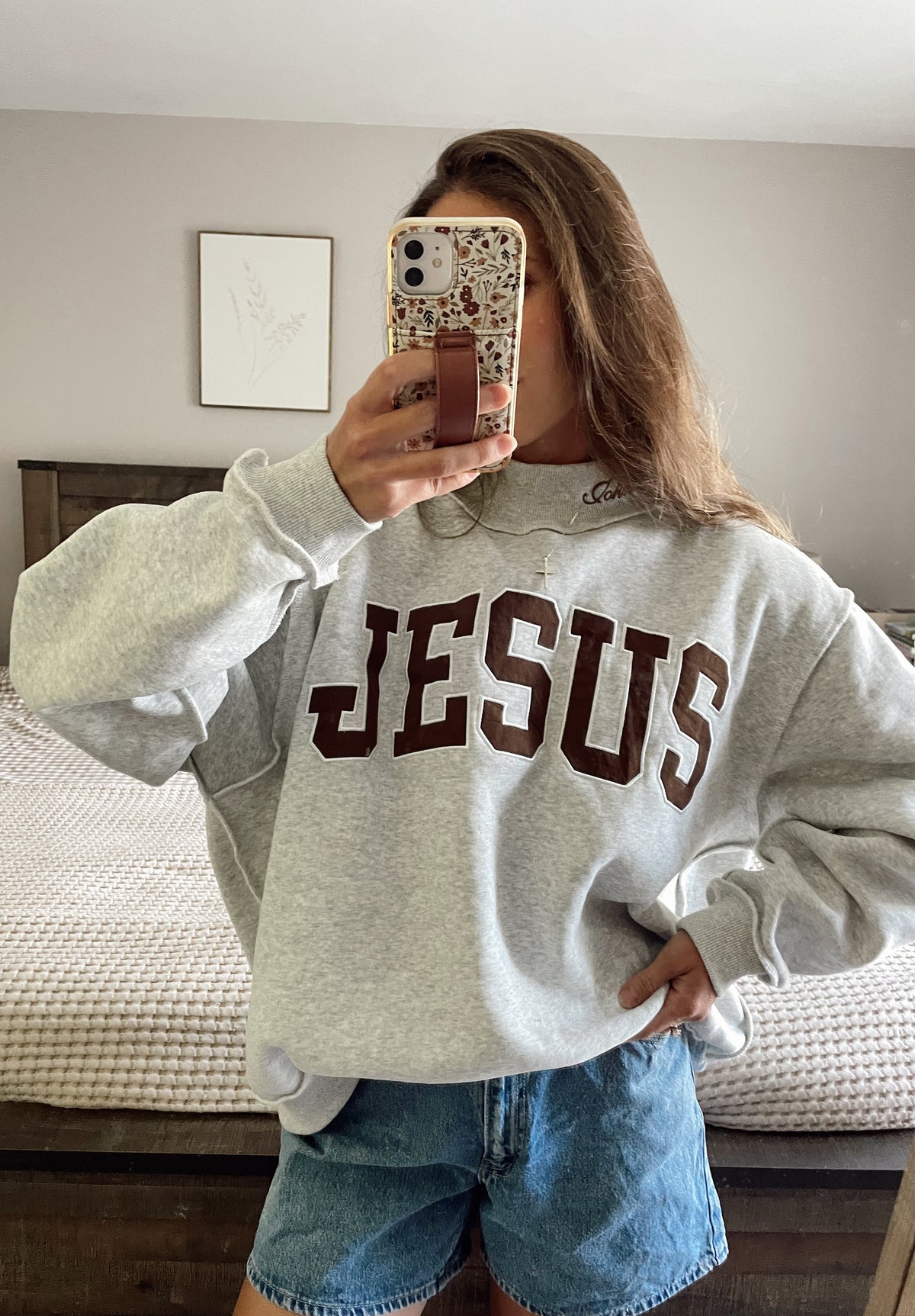 Jesus+John 3:16 Mock Neck Sweater