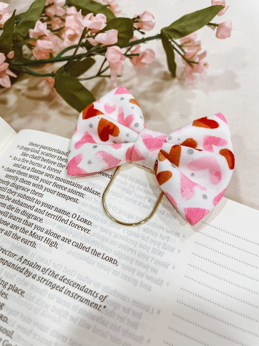Candy Hearts- petite bow bookmark