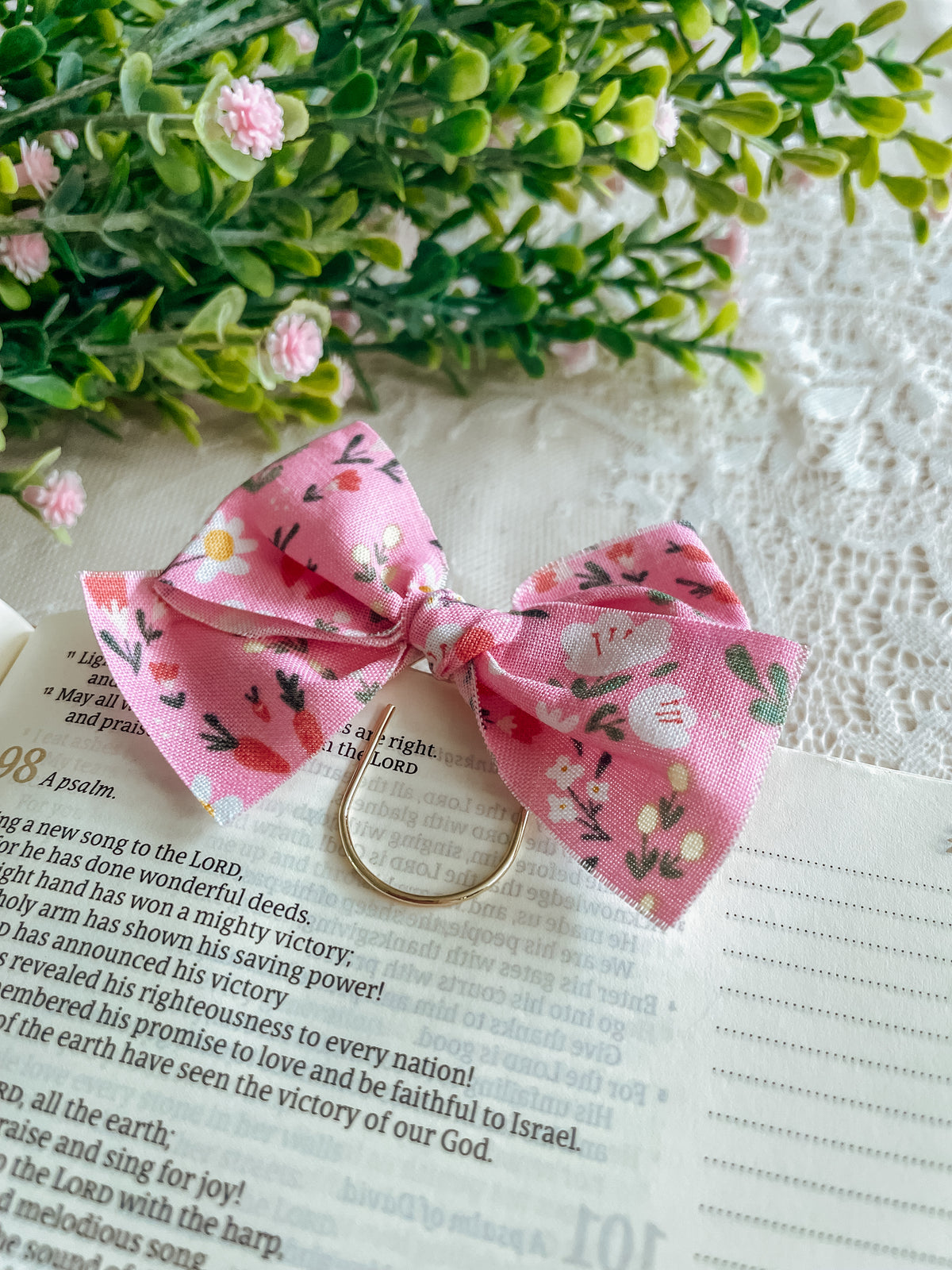 Easter Florals- bow bookmark