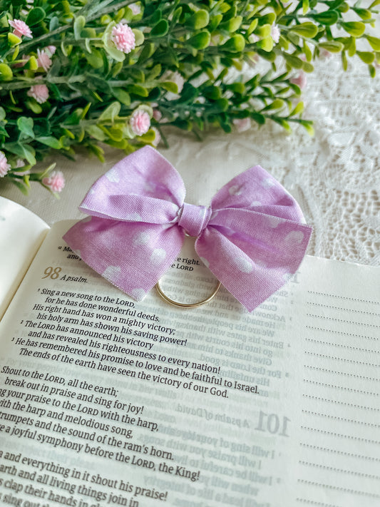 Purple Polka Dot- bow bookmark