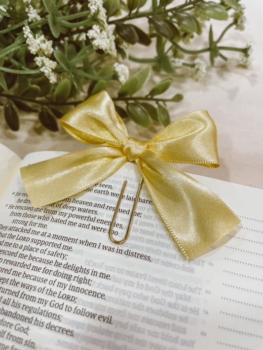 Satin Yellow ~ ribbon bookmark