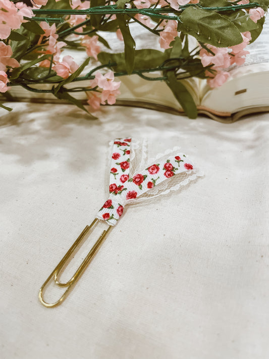 Sweet Rose- ribbon page marker