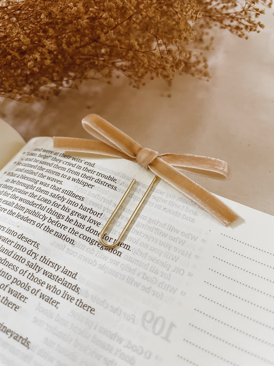 Wheat- velvet ribbon bookmark
