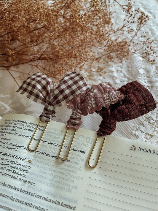 Dark chocolate florals- set of 3 page markers