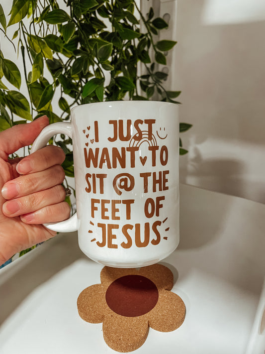 At the feet of Jesus- 15 oz mug