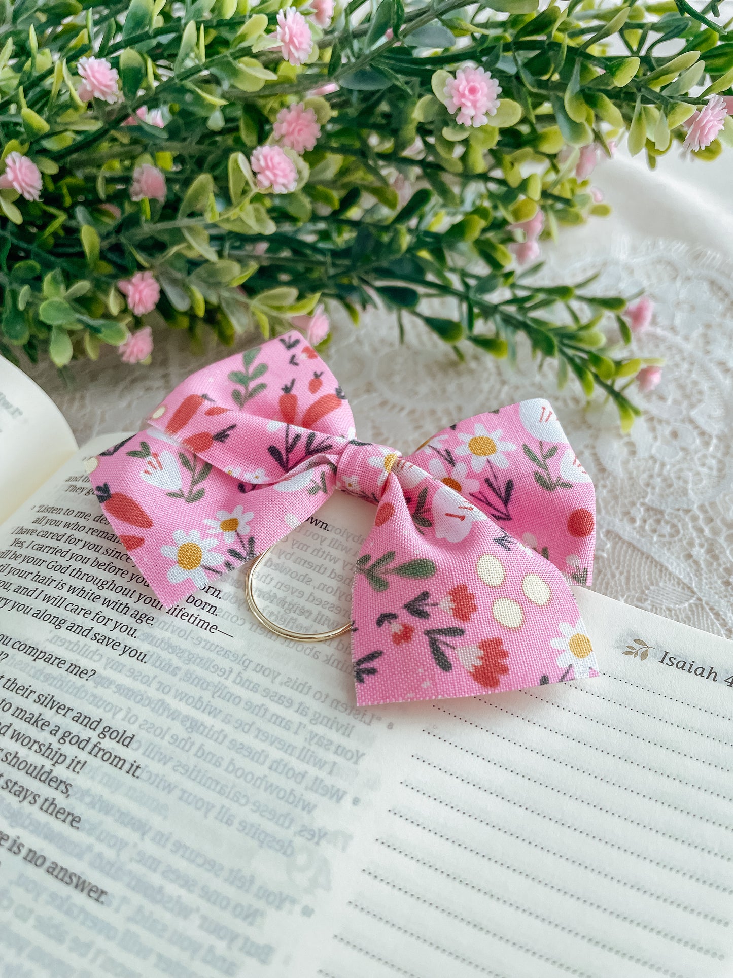 Easter Florals- bow bookmark