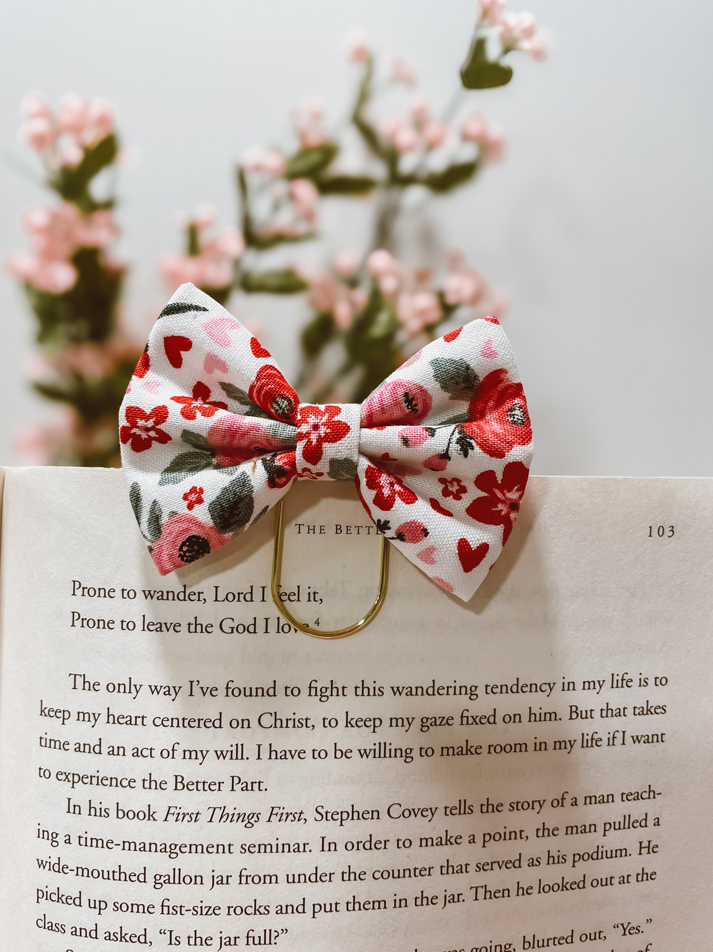 Roses are Red- petite bow bookmark