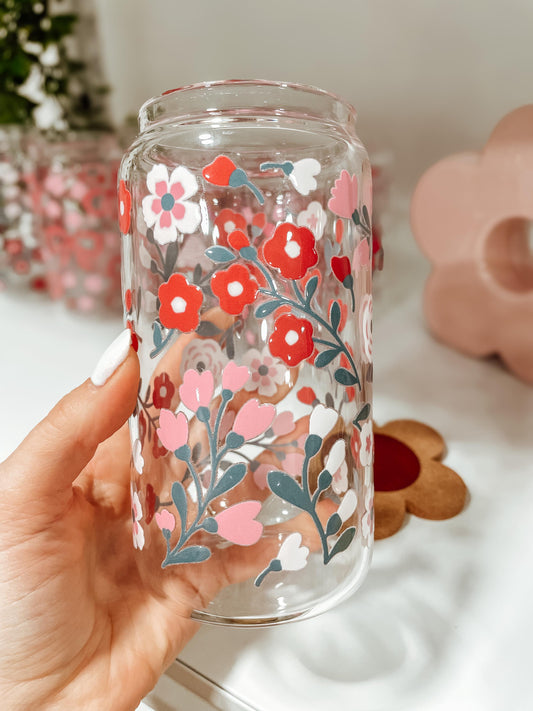 Rose Garden - 16oz glass tumbler