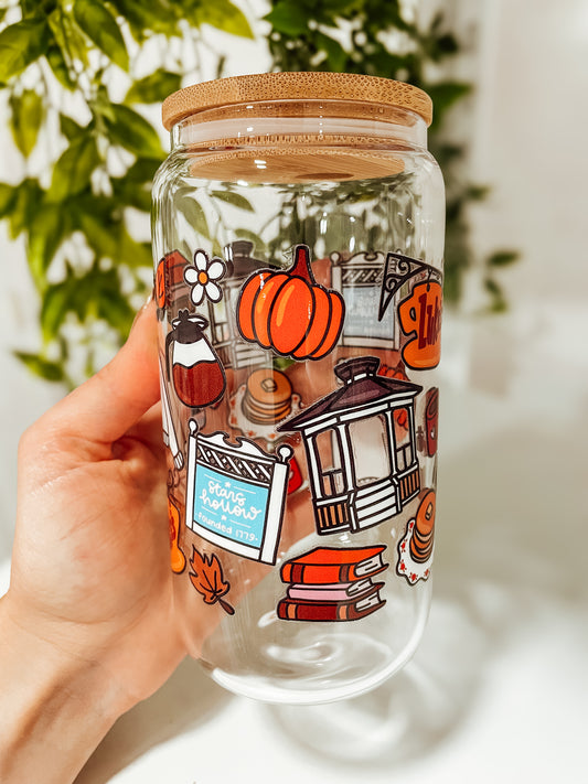 Autumn in Stars Hollow-16oz glass tumbler