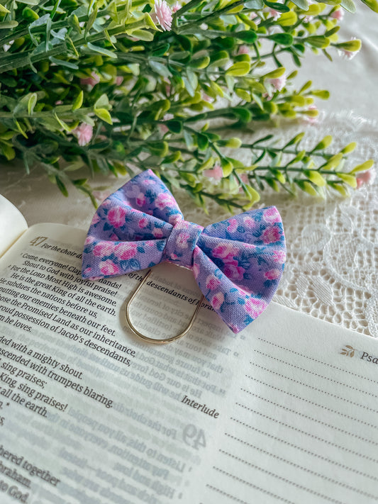 Peony Blossom- petite bow bookmark