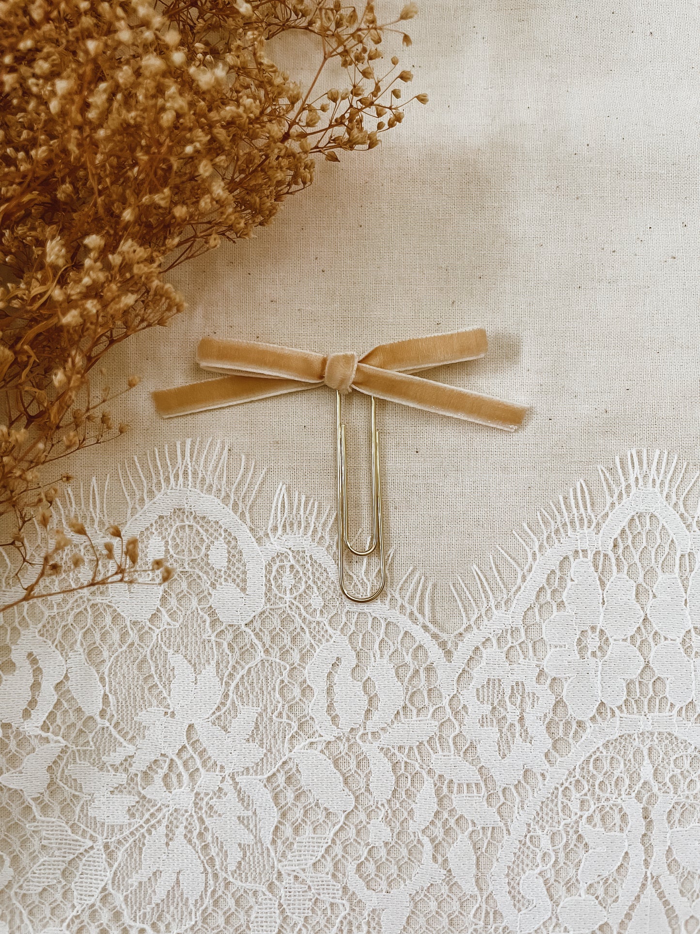 Wheat- velvet ribbon bookmark