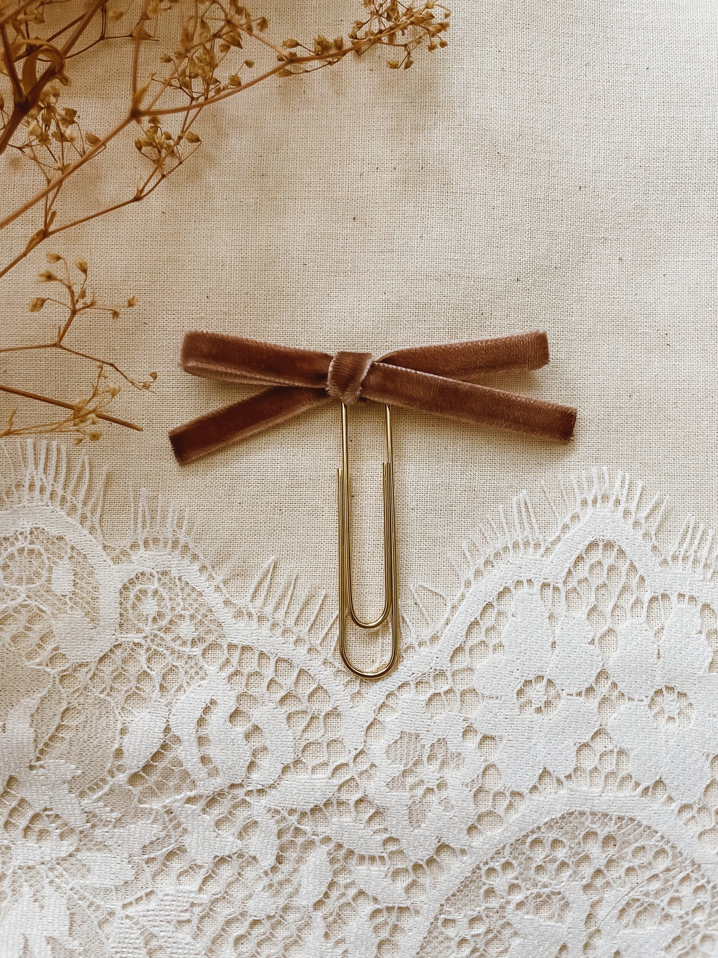 Chocolate- velvet ribbon bookmark