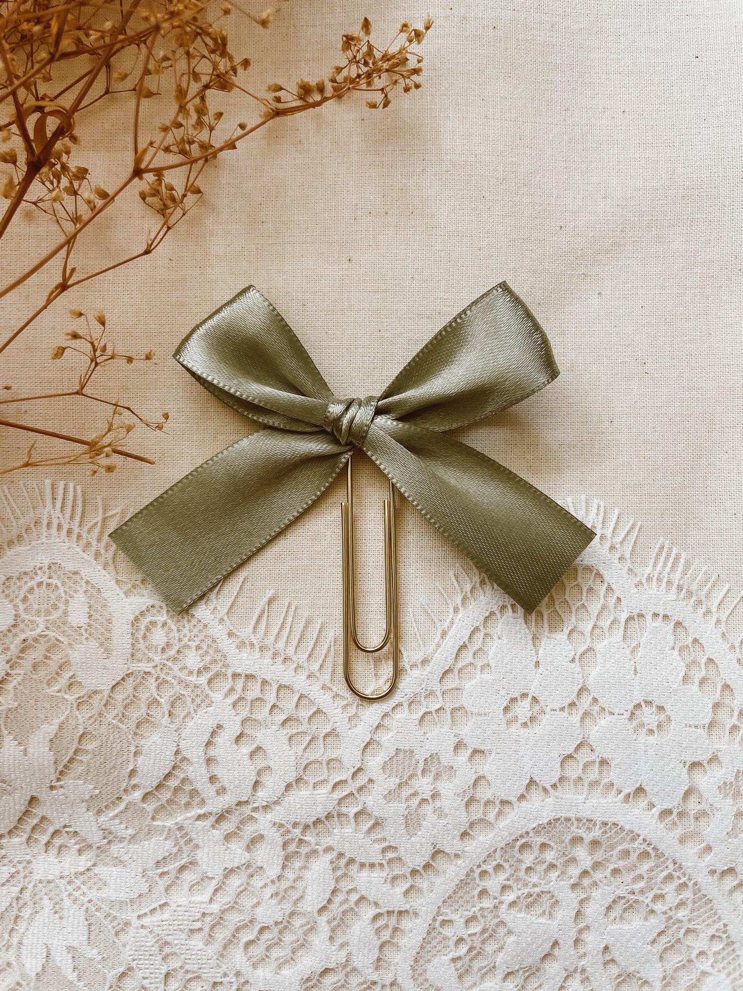 Satin Sage-ribbon bookmark