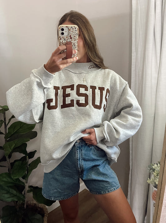 Jesus+John 3:16 Mock Neck Sweater