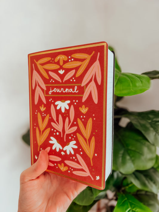 Rust Floral Softcover Extra Chunky Lined Journal