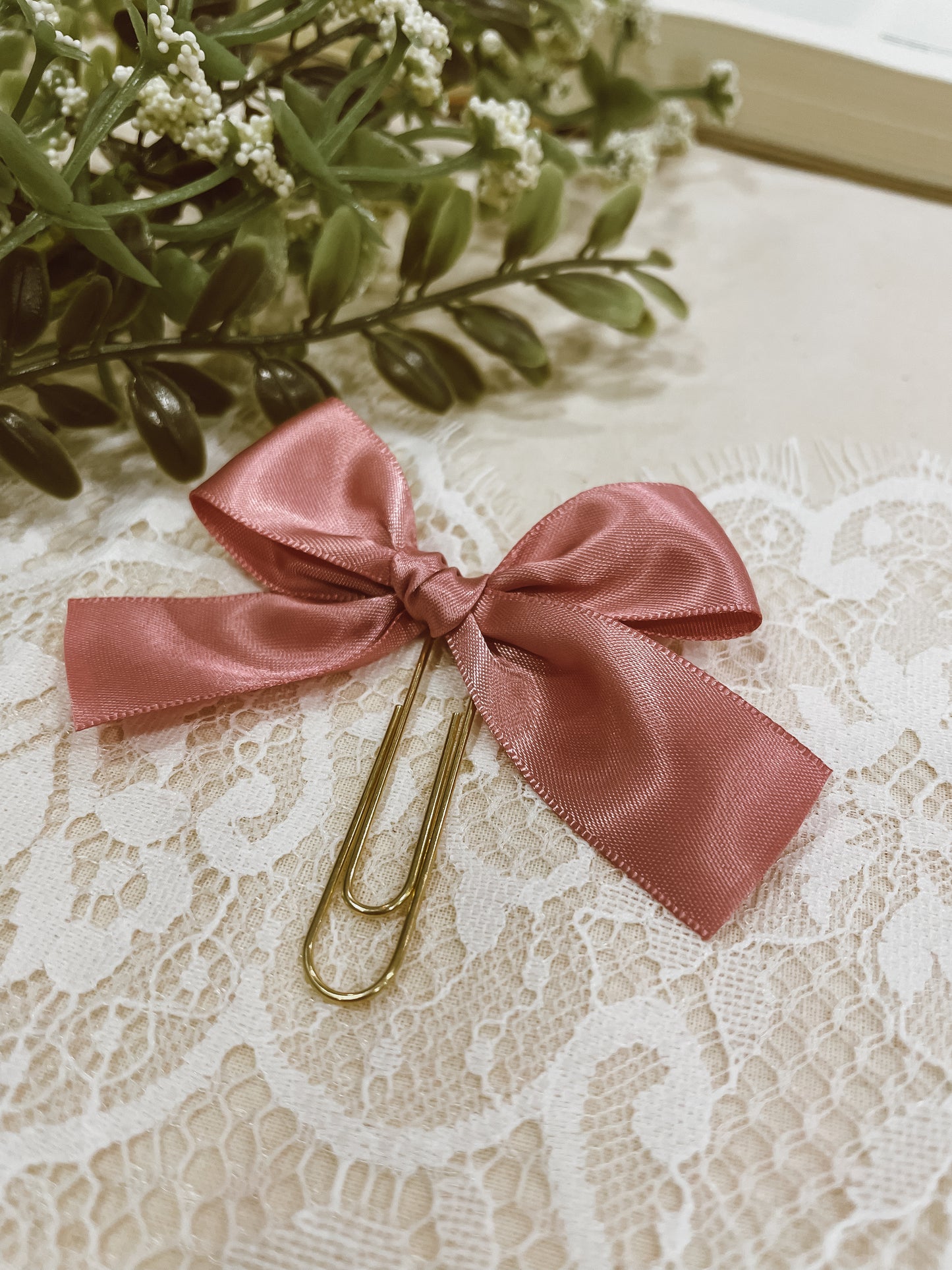 Satin Mauve - ribbon bookmark
