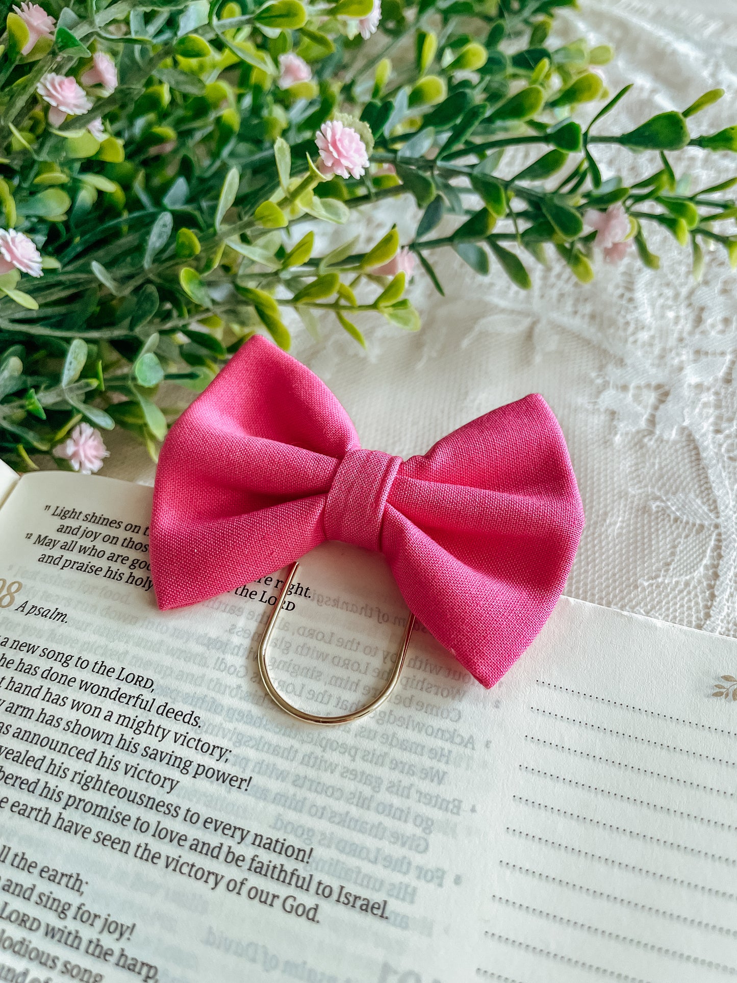 Watermelon - petite bow bookmark