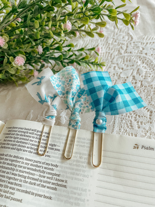 Blue Coquette Floral- set of 3 page markers