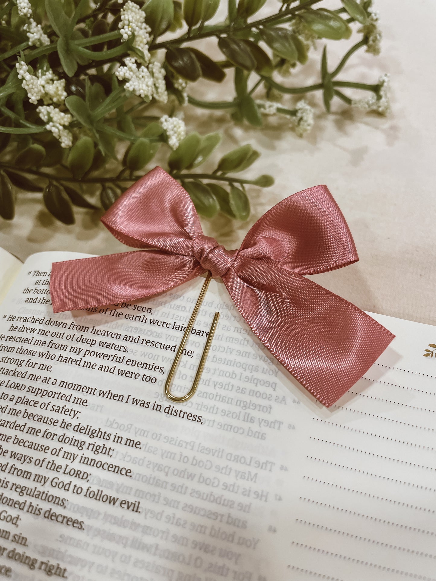 Satin Mauve - ribbon bookmark