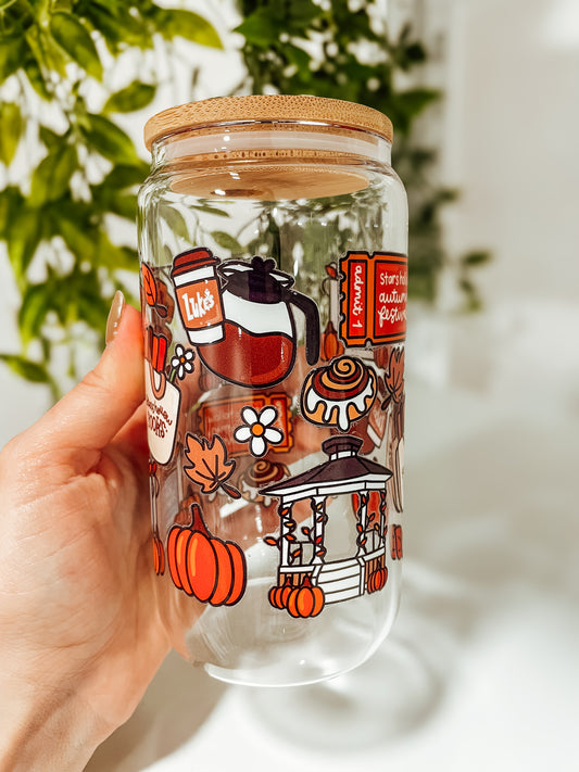 Autumn Festival- 16oz glass tumbler