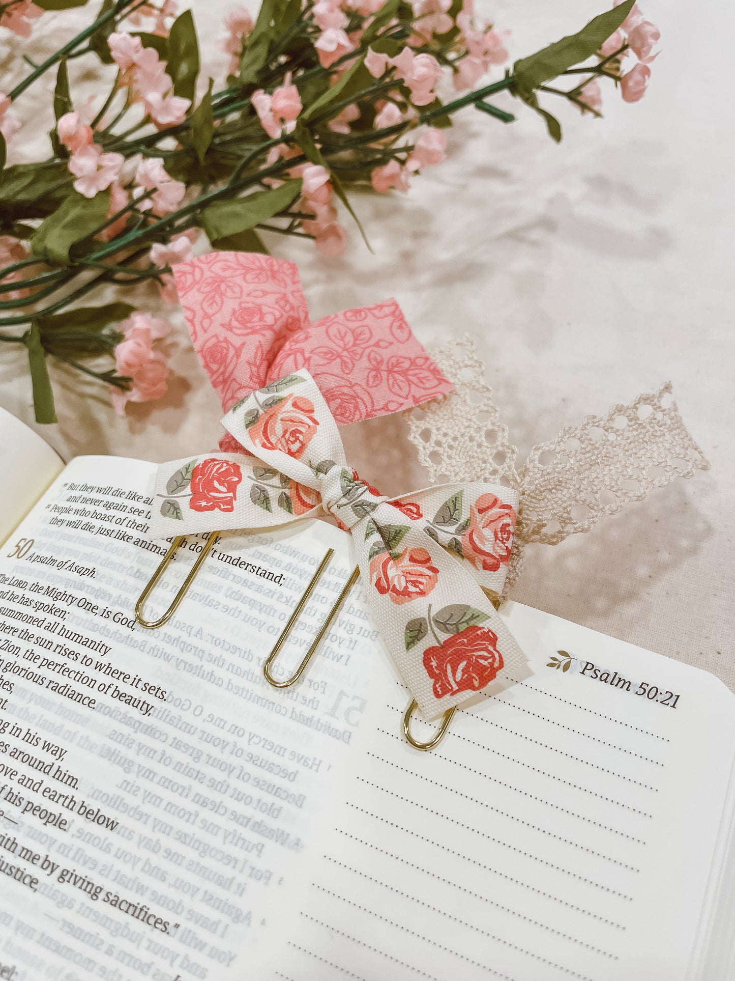 Delicate Rose- set of 3 page markers