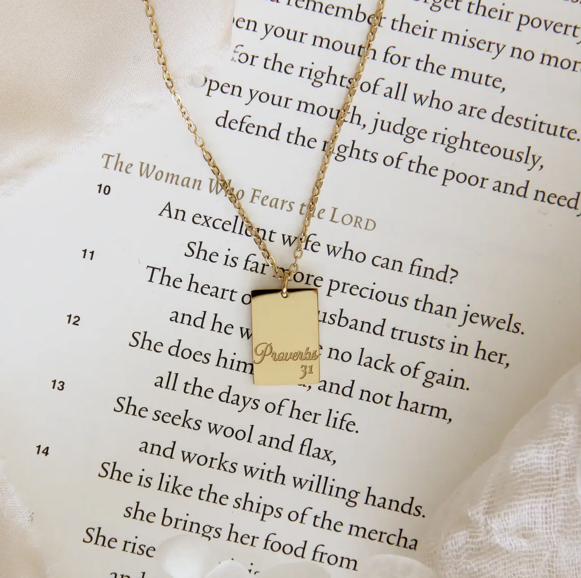 Proverbs 31 necklace, A woman who fears the Lord