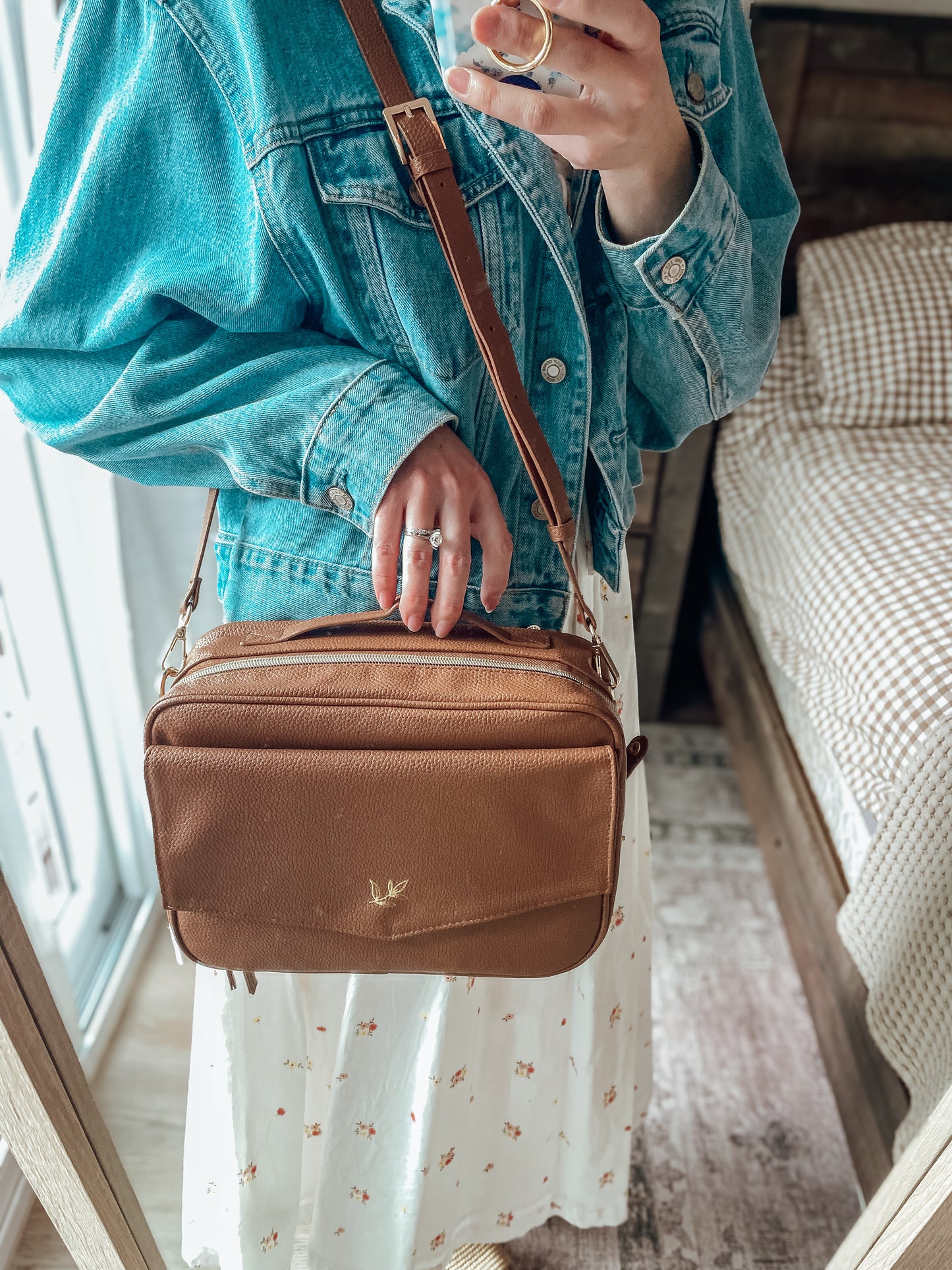 Brown Crossbody Bible Bag