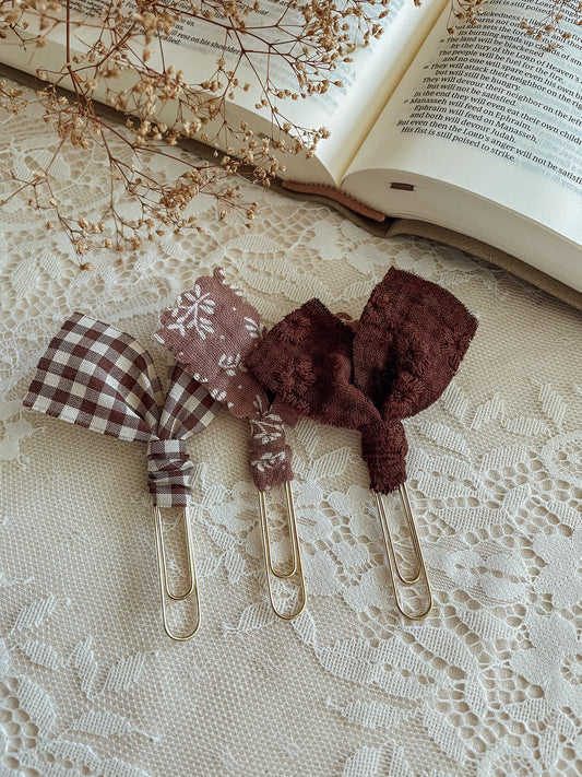 Dark chocolate florals- set of 3 page markers