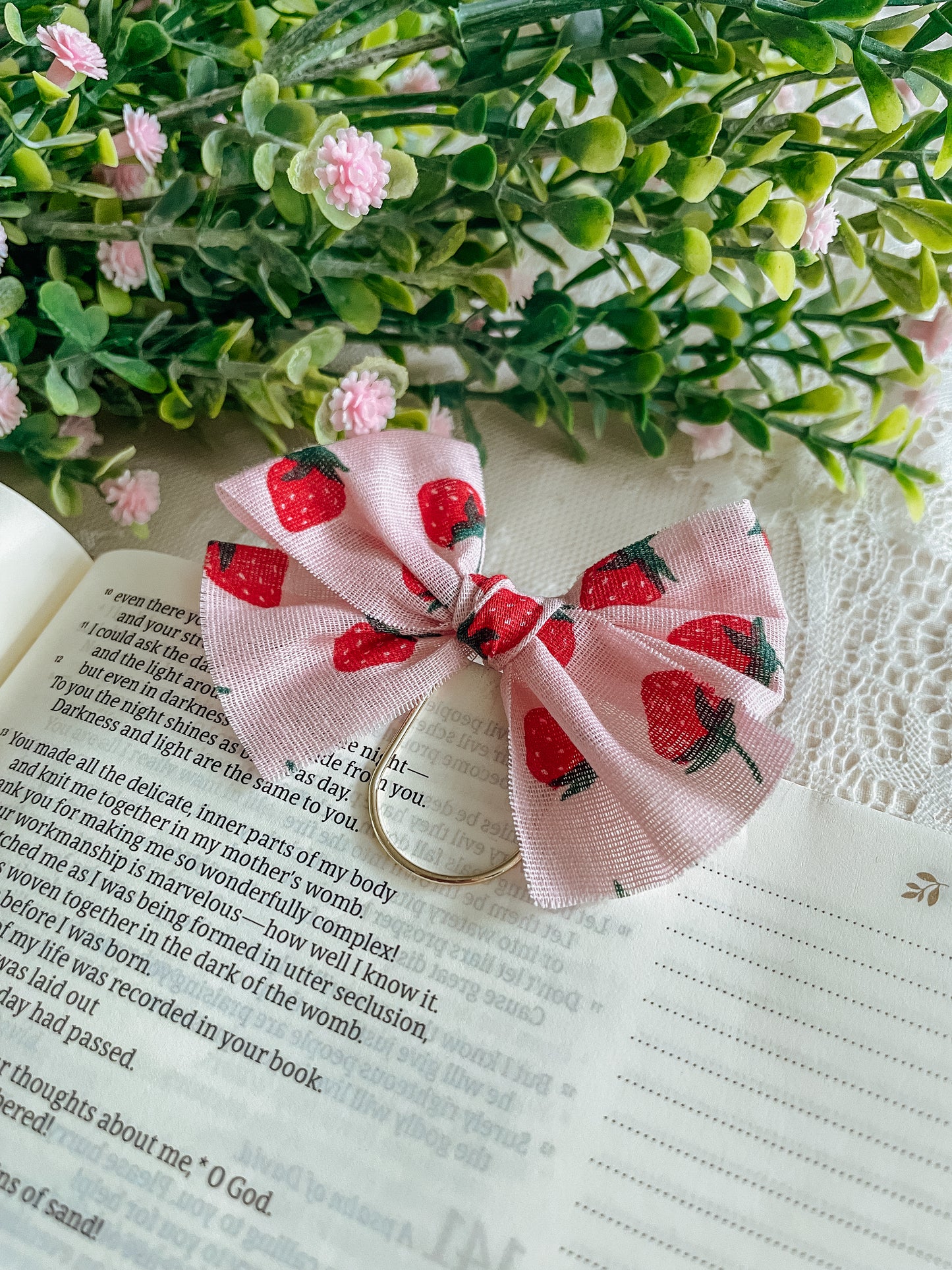 Strawberry Milkshake- bow bookmark