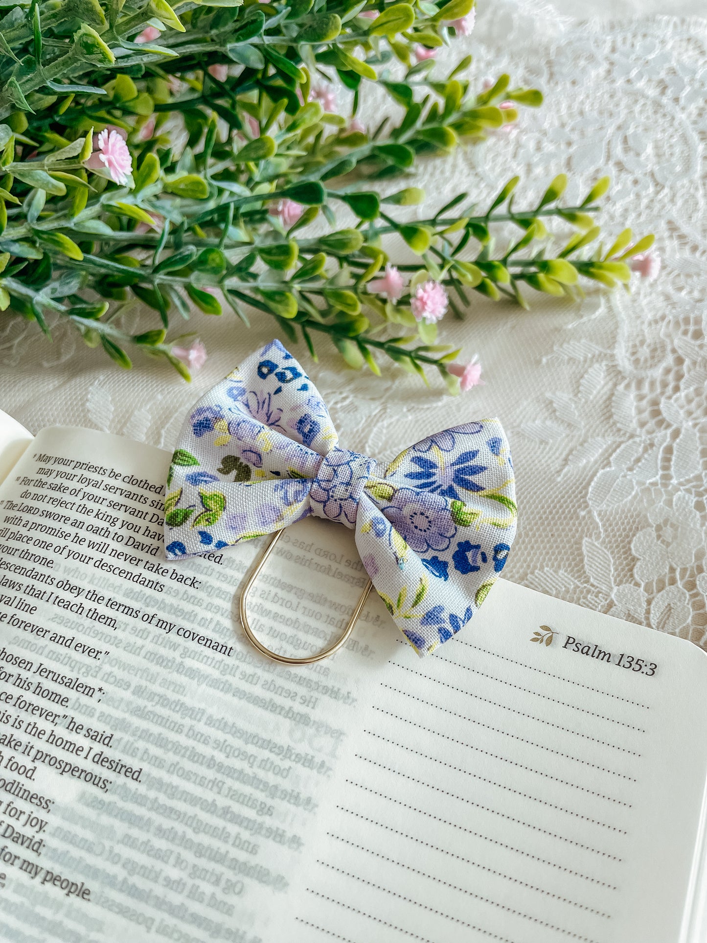 Wild Lavender- petite bow bookmark