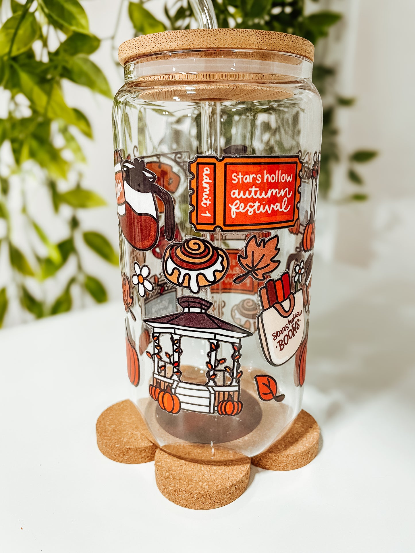 Autumn Festival- 16oz glass tumbler