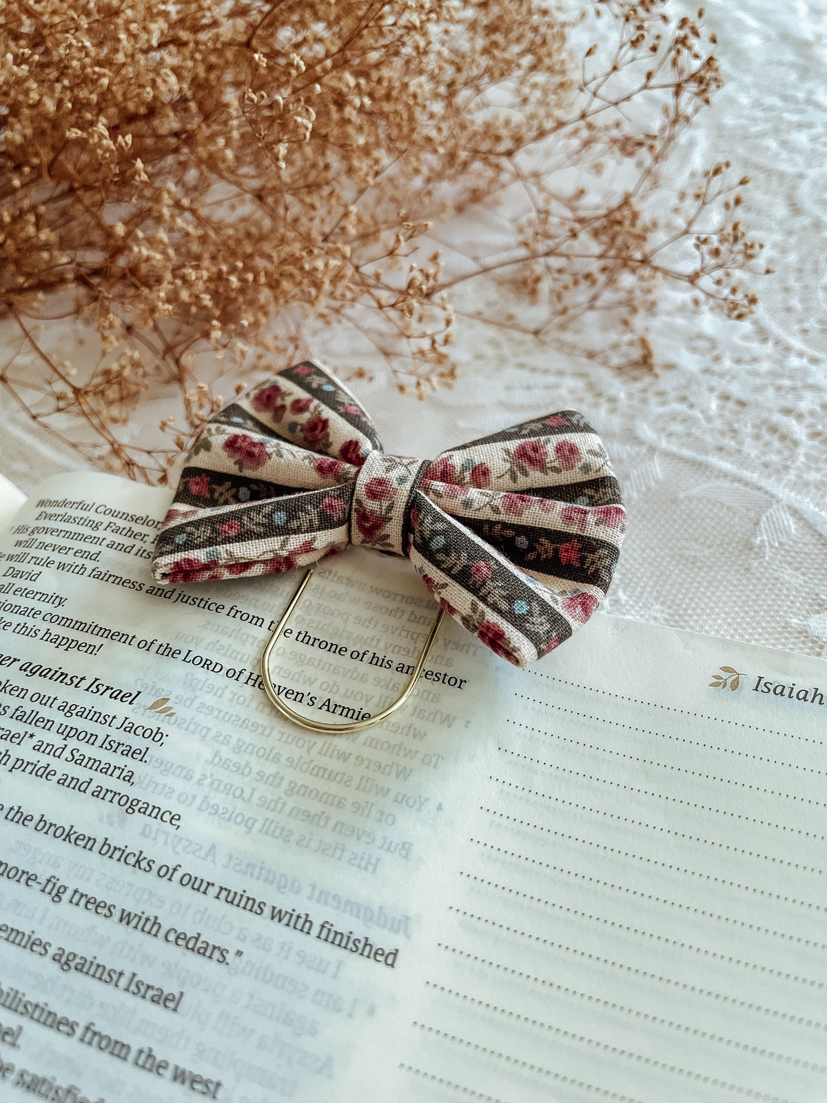 Chocolate Rose- petite bow bookmark