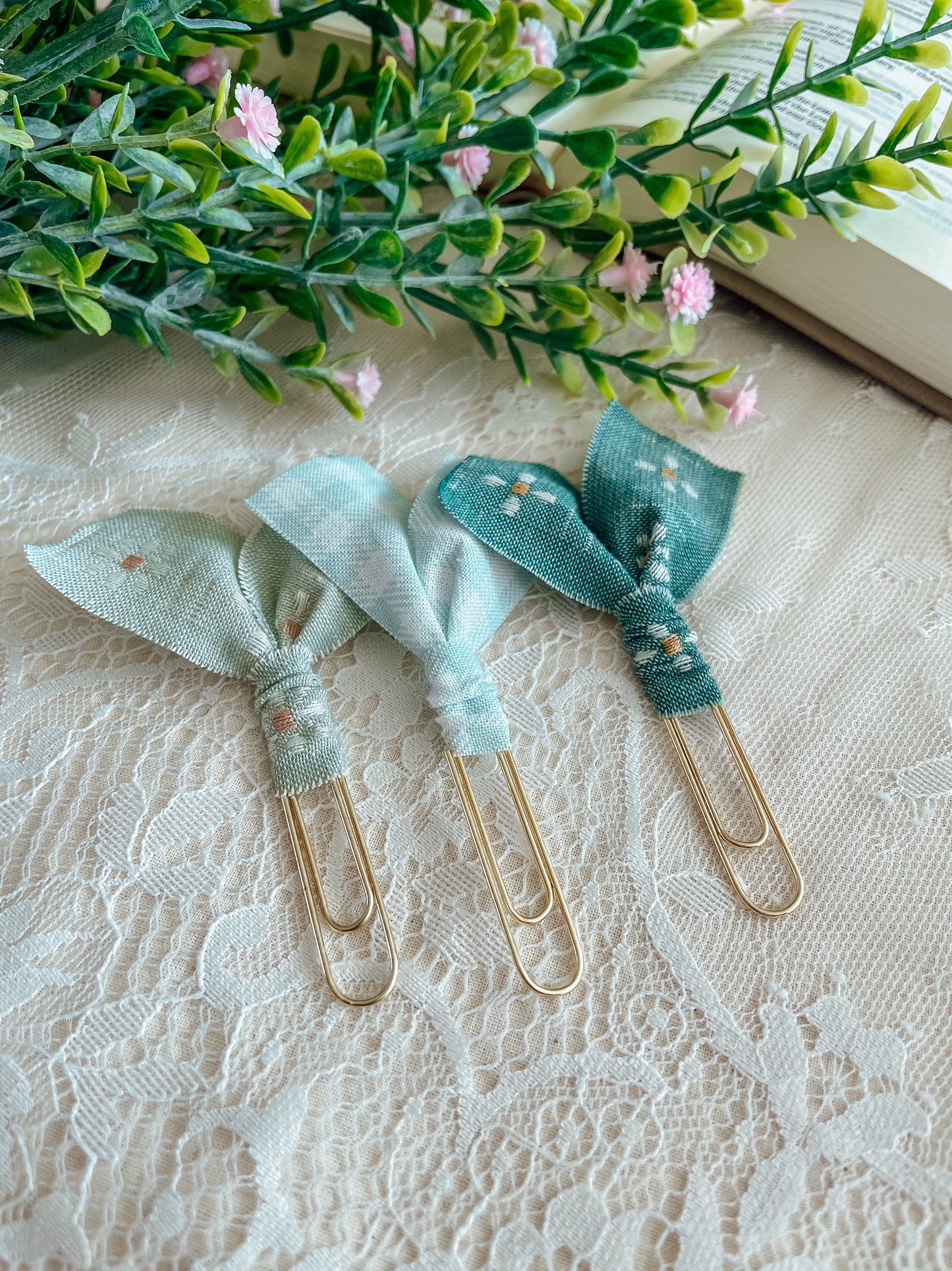 Minted Sage florals ~ set of 3 page markers