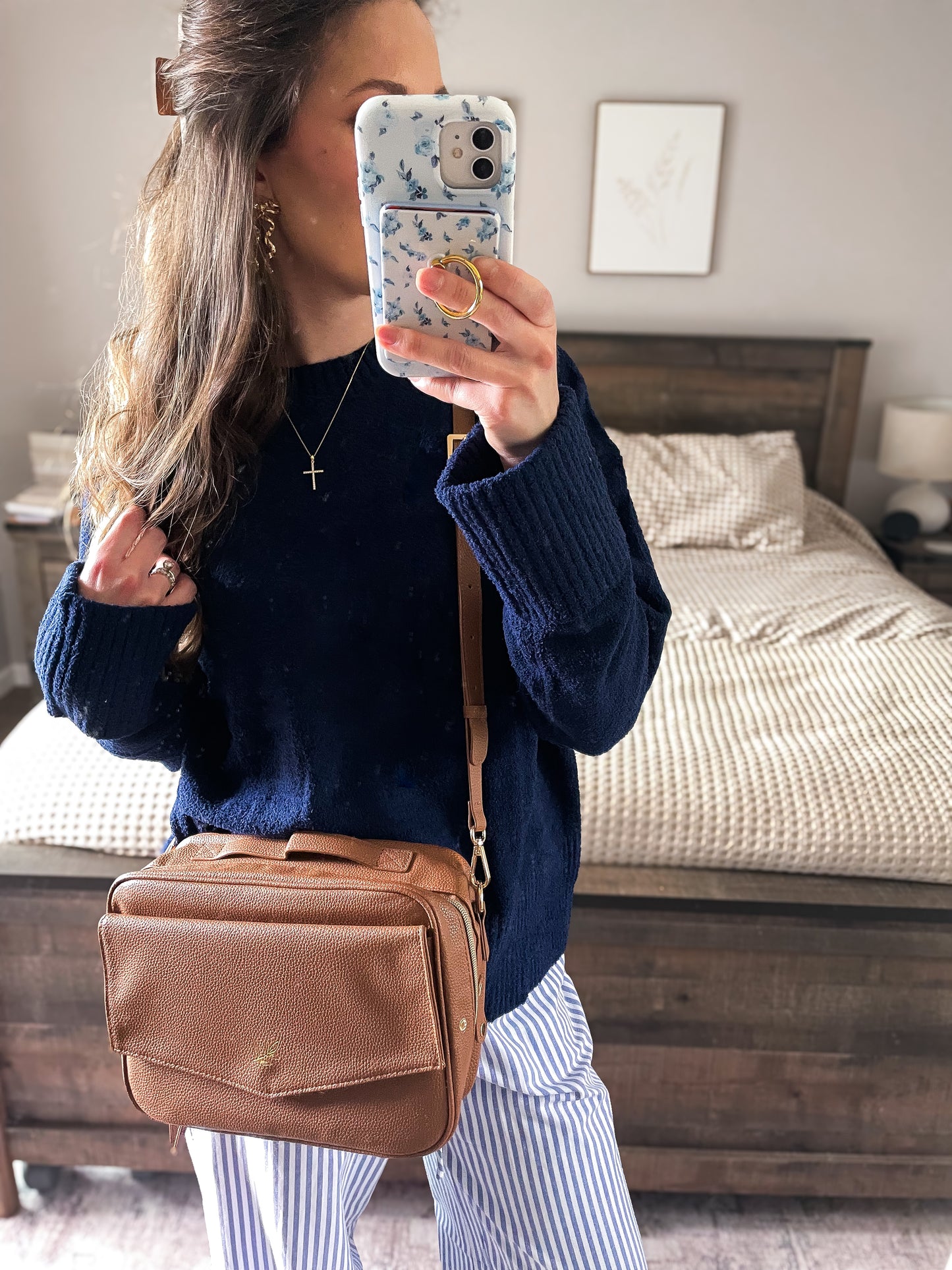Brown Crossbody Bible Bag