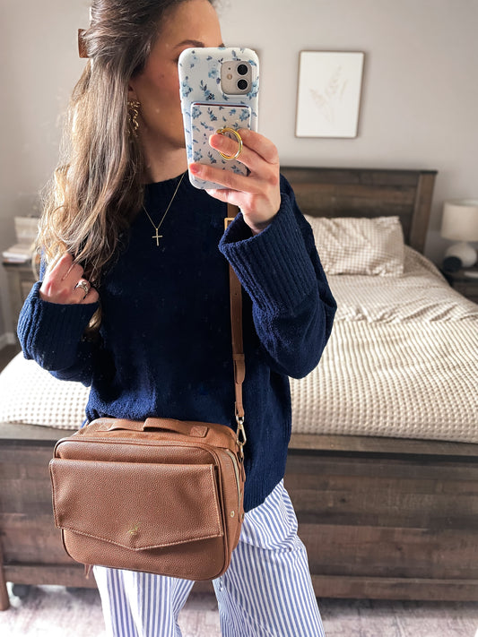 Brown Crossbody Bible Bag