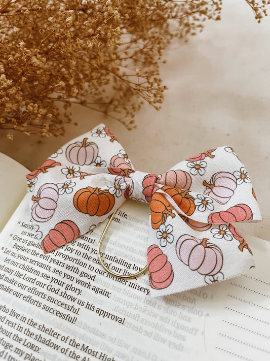 Blush Pumpkin-bow bookmark