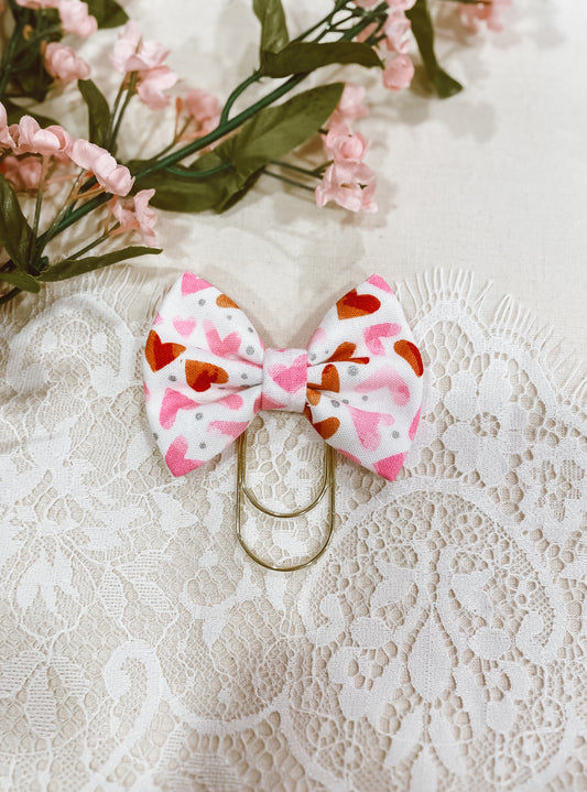 Candy Hearts- petite bow bookmark