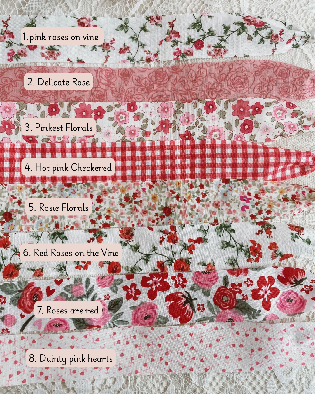 Fabric ‘love’ bracelets