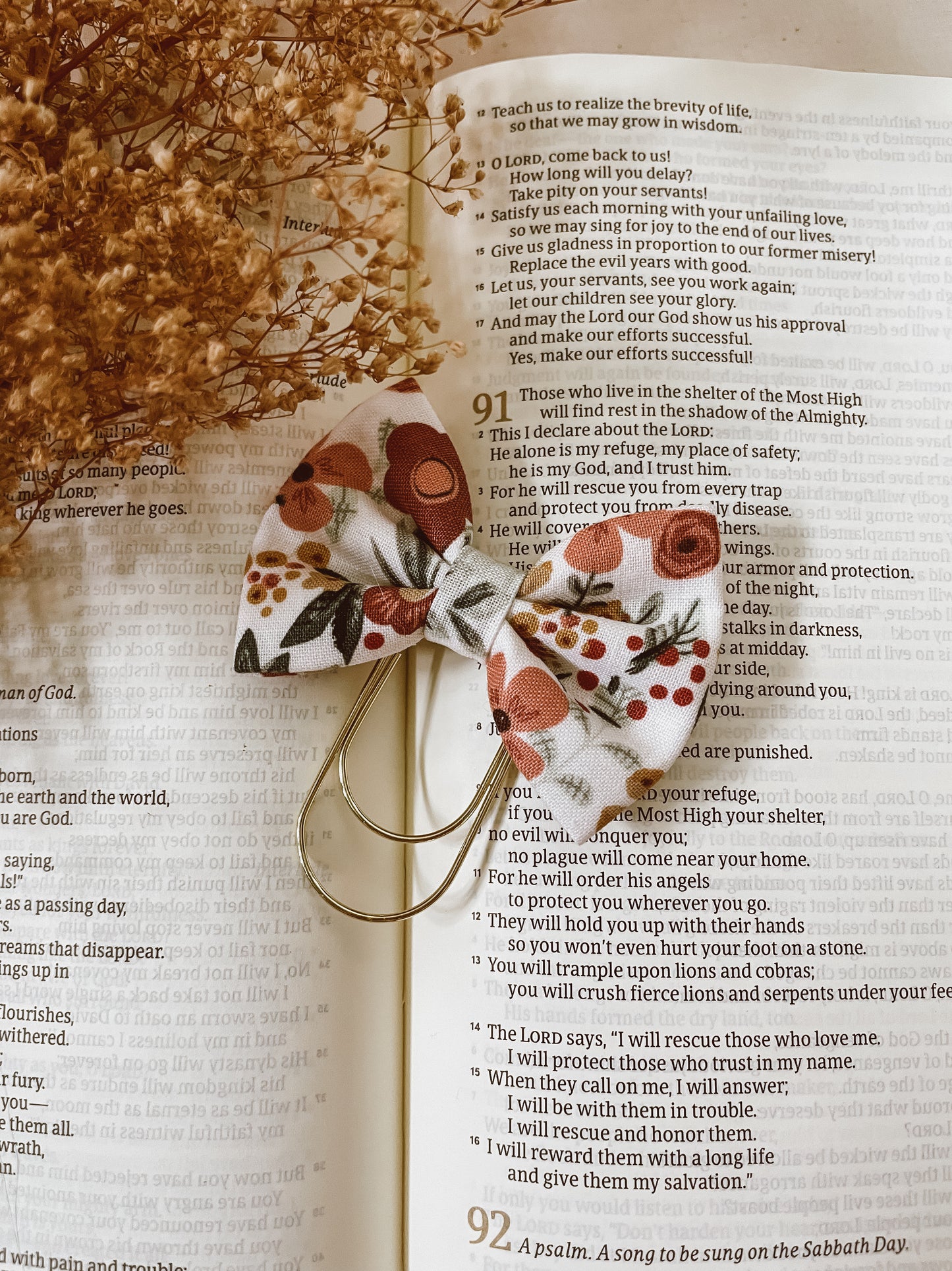 September Blooms- petite bow bookmark