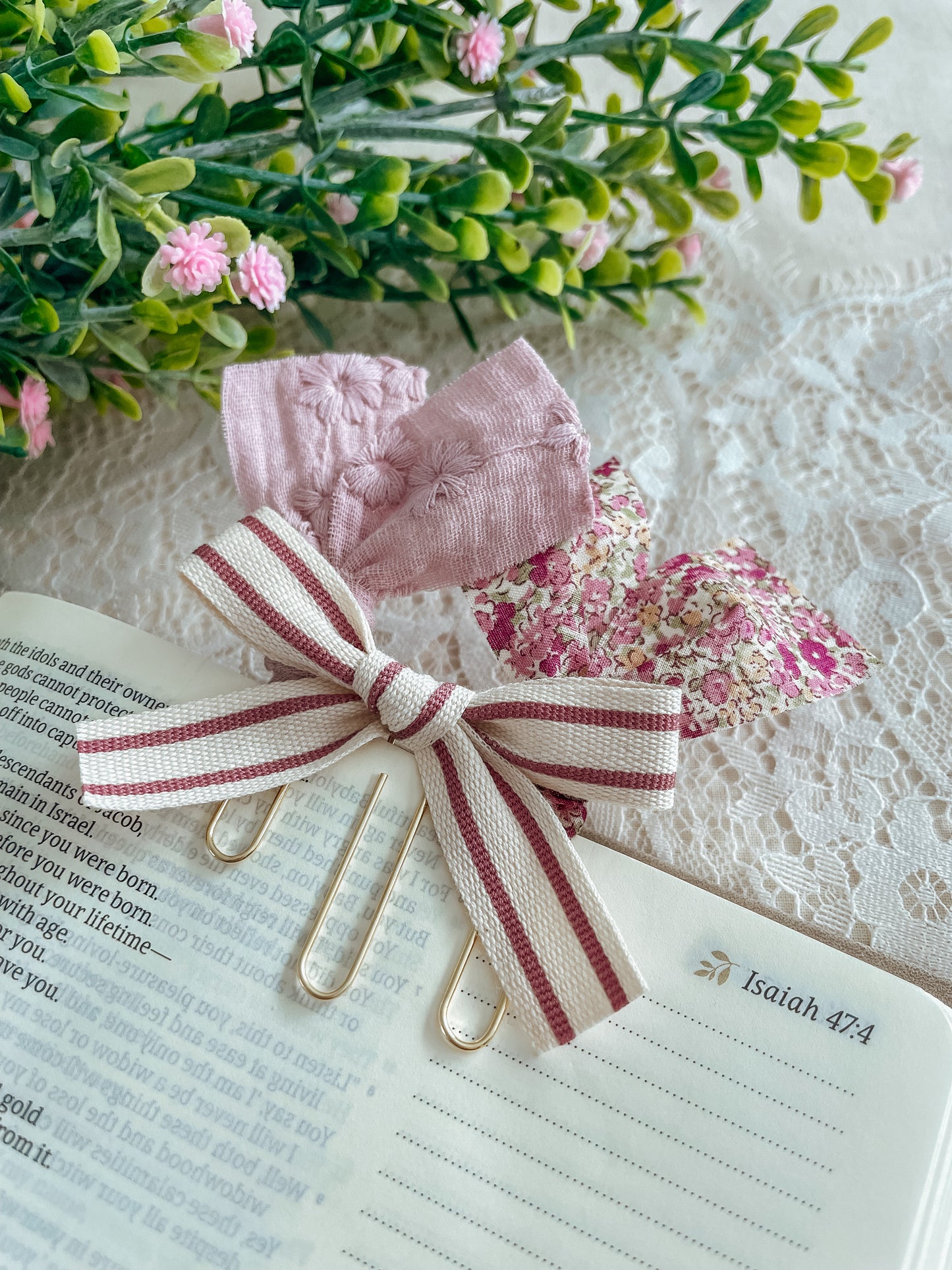 Mauve Spring Florals- set of 3 page markers