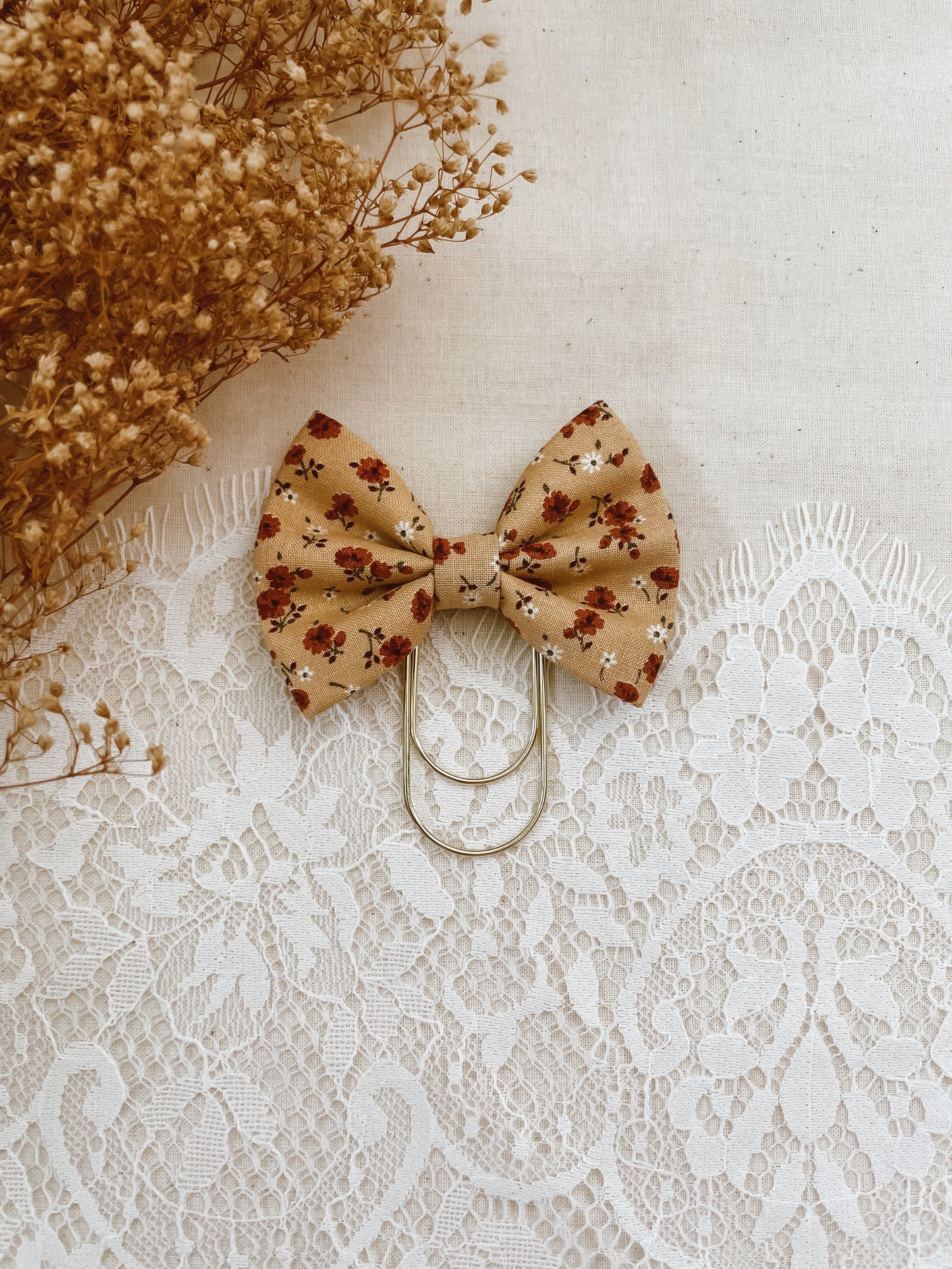 Fall Florals- petite bow bookmark