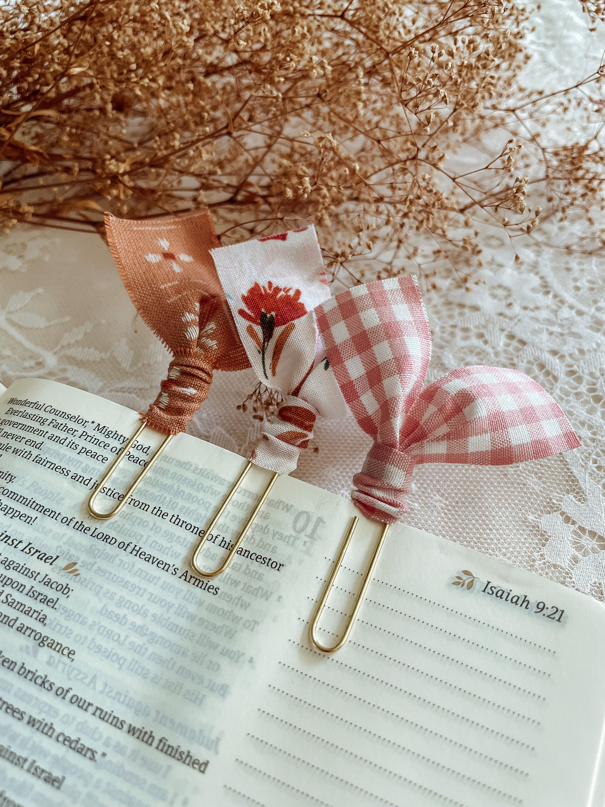 Pampas Floral- set of 3 page markers