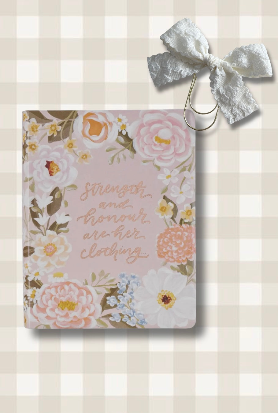 Pink Floral ‘KJV’ Notetaking Bible + Bow set