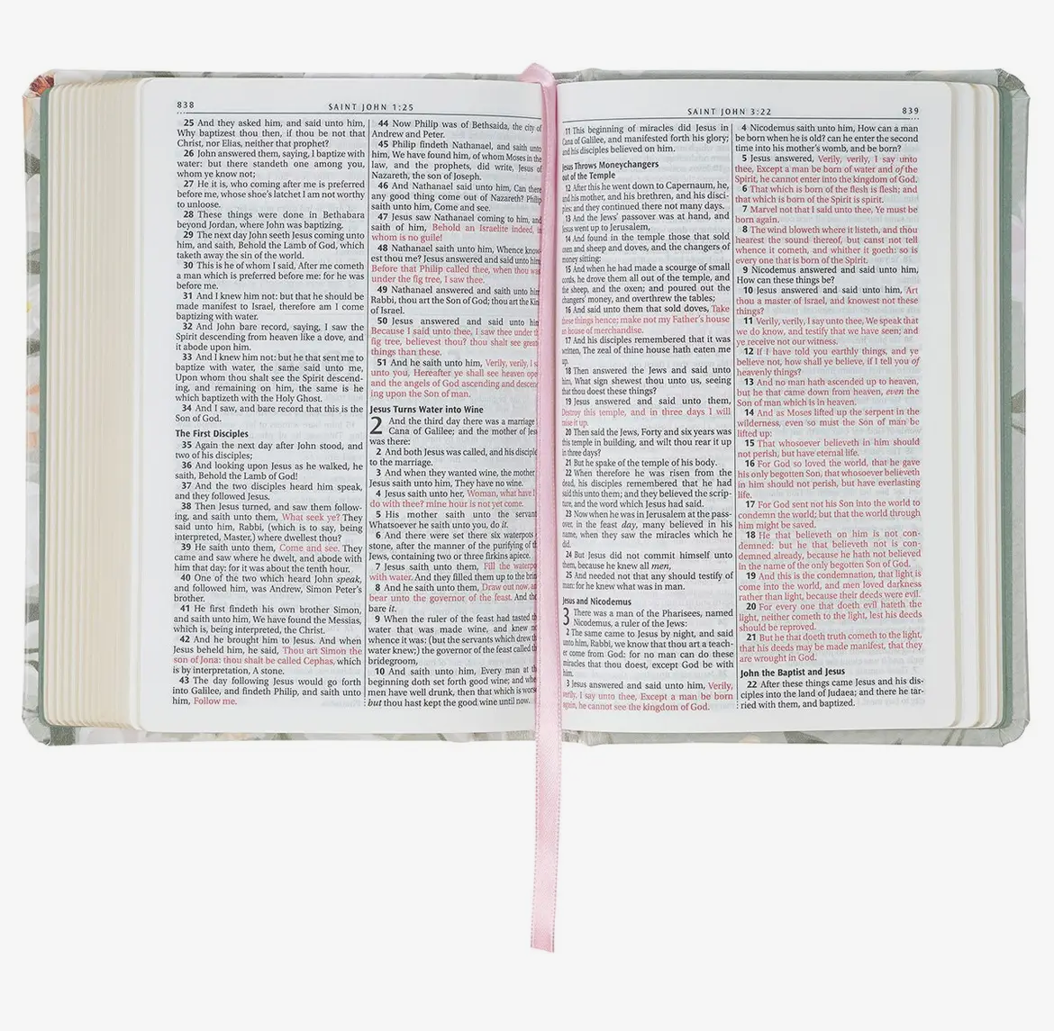 Mint Floral ‘KJV’ compact Bible