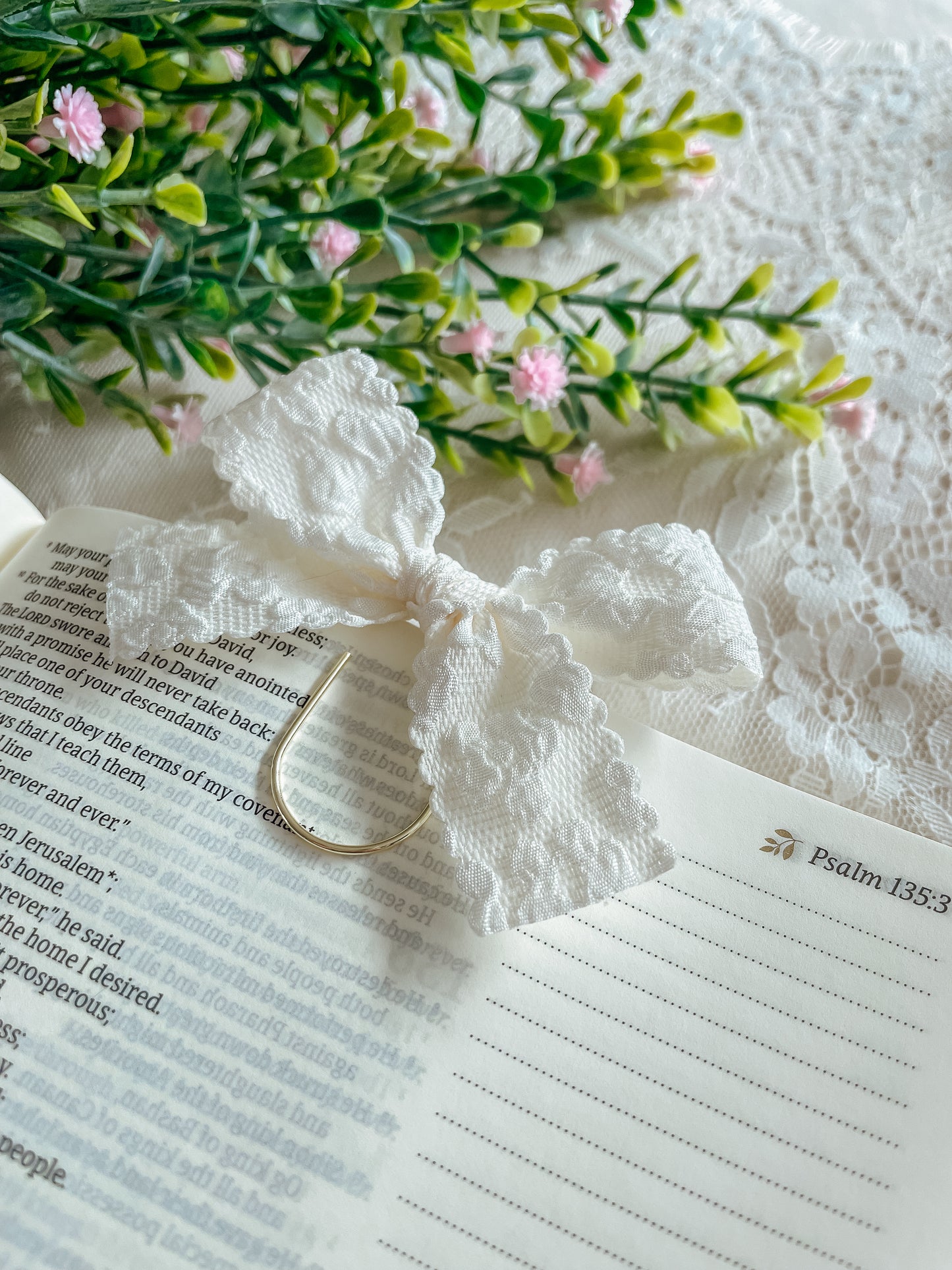 Pink Floral ‘KJV’ Notetaking Bible + Bow set